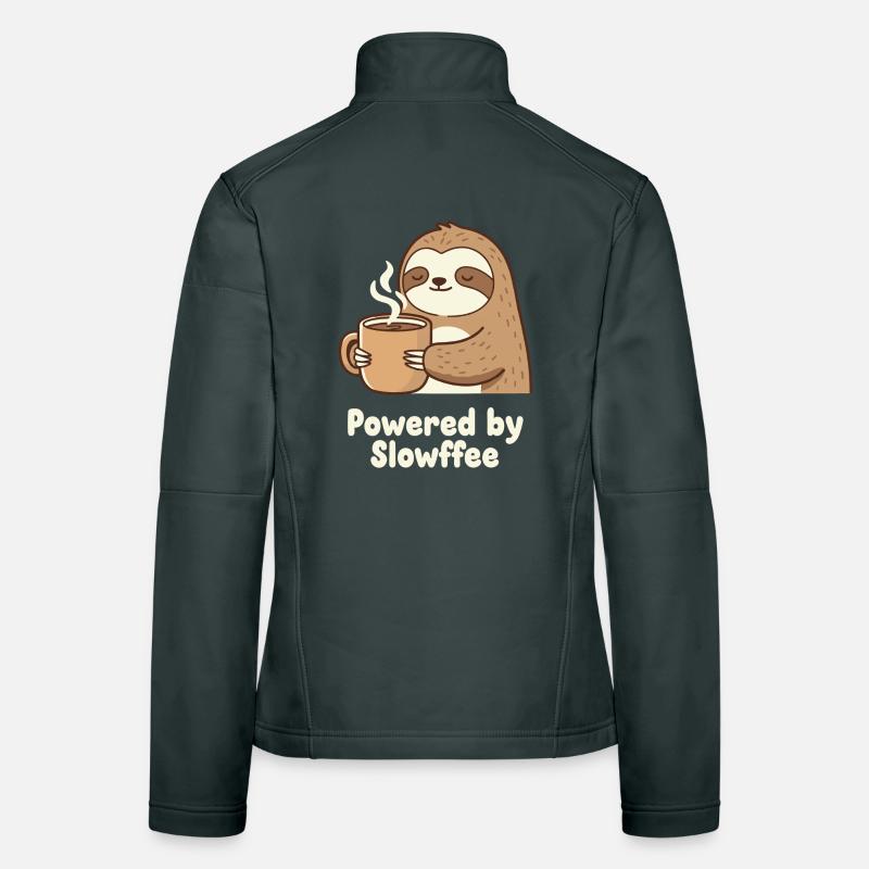 Sloth Coffee Power Illustration Women's Softshell Jacket