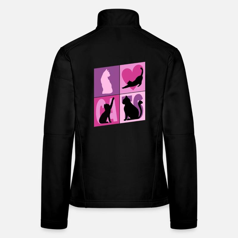 Cat Kitten Cat Kitten Kitty Silhouette Art Women's Softshell Jacket
