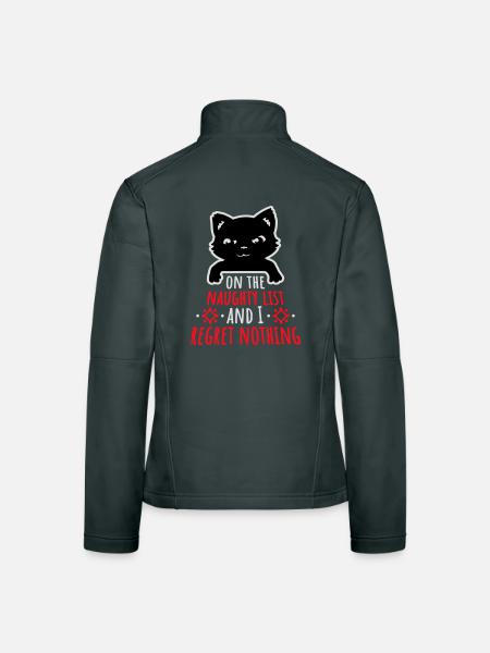 On the naughty list and regret nothing Böse Katze - Women's Softshell Jacket - black - Back