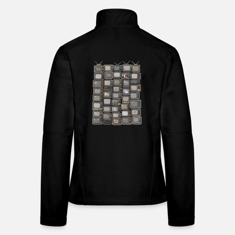 Retro Fernseh-Stack Collage Frauen Softshelljacke