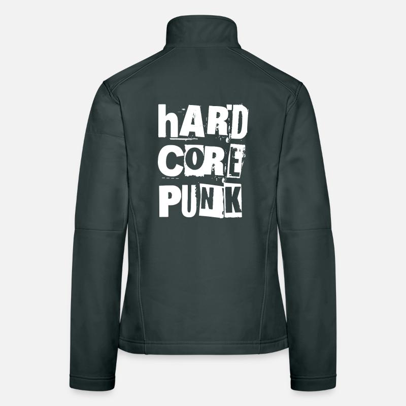 Hardcore Punk Distressed Typography Women's Softshell Jacket