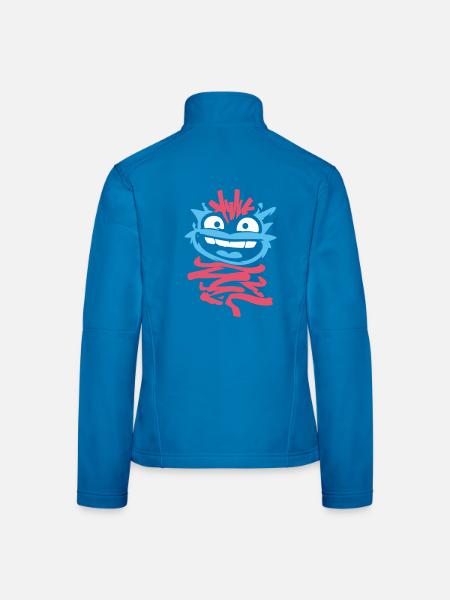 Kleine Monster: Punk-Affe mit Zwinkern - Frauen Softshelljacke - Schwarz - Hinten