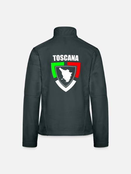 Souvenir toscane en t-shirt tricolore d’Italie - Veste en tissu softshell Femme - noir - Dos