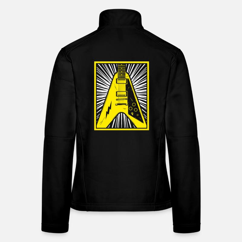 E-Gitarren-Silhouette Frauen Softshelljacke