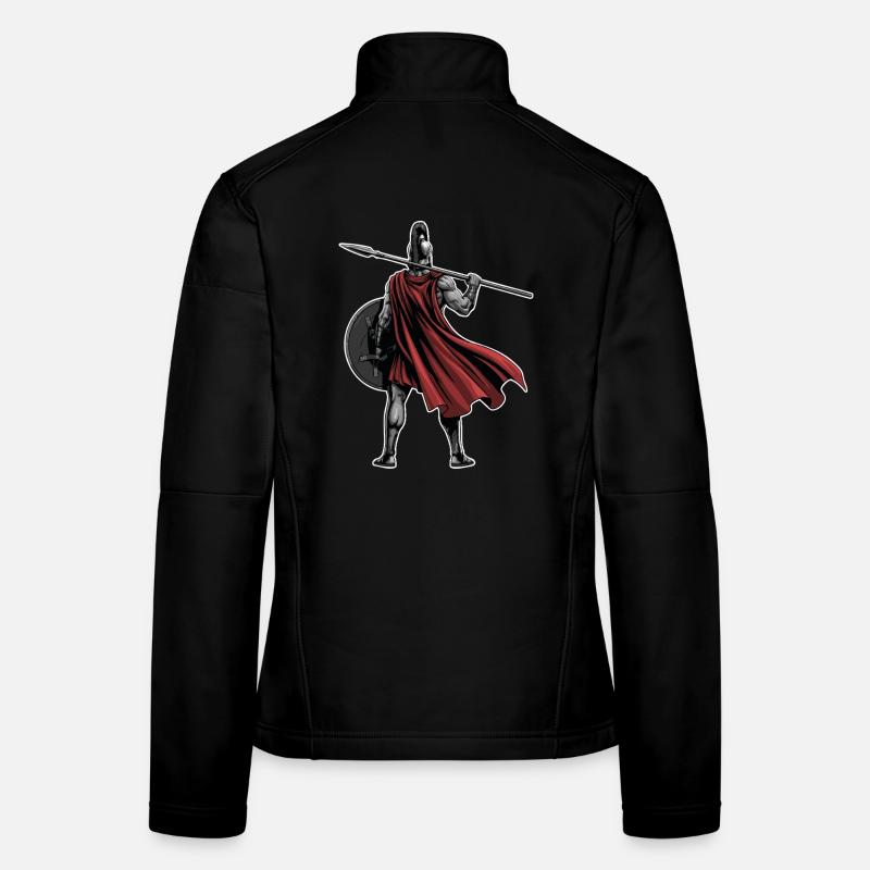 Spartan Back Spear Shield Maskottchen-Fitness Frauen Softshelljacke