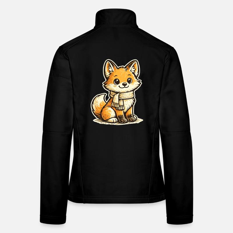 Warming fox with scarf Women's Softshell Jacket