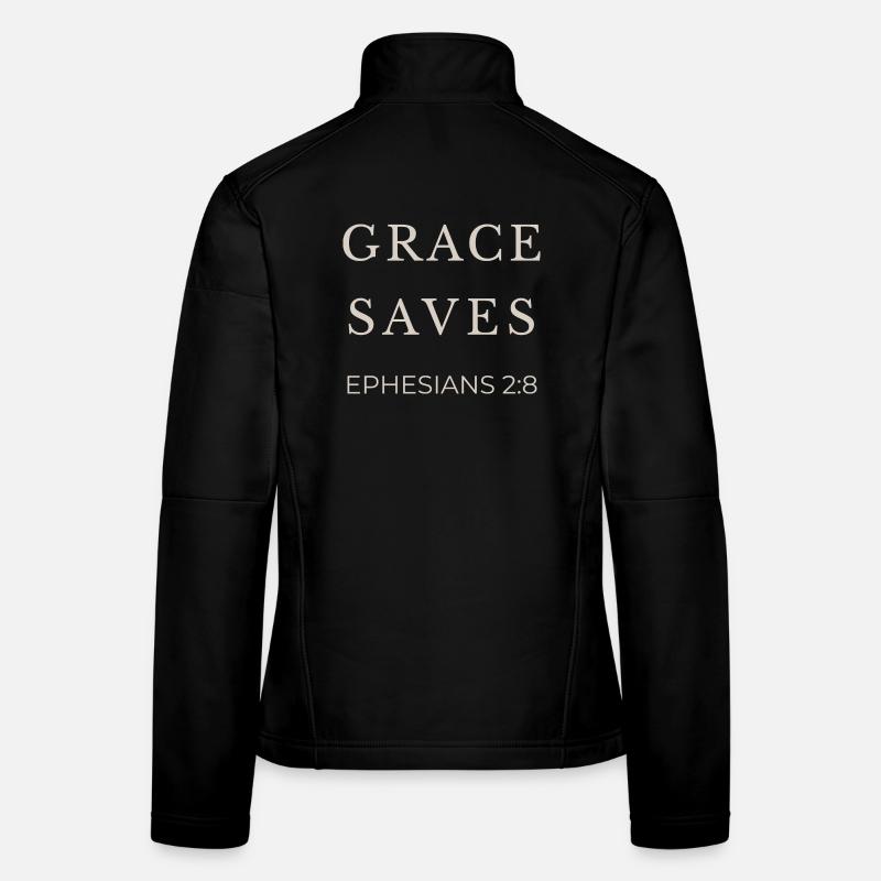 ARRÊTS GRACE | Éphésiens 2 verset 8 | Christian Veste en tissu softshell Femme