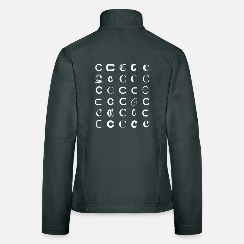 Typographie Ensemble de monogrammes de Glyphes C Veste en tissu softshell Femme