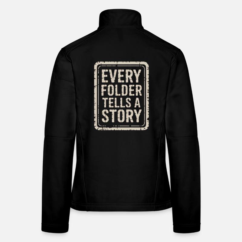 Chaque dossier raconte une histoire Veste en tissu softshell Femme