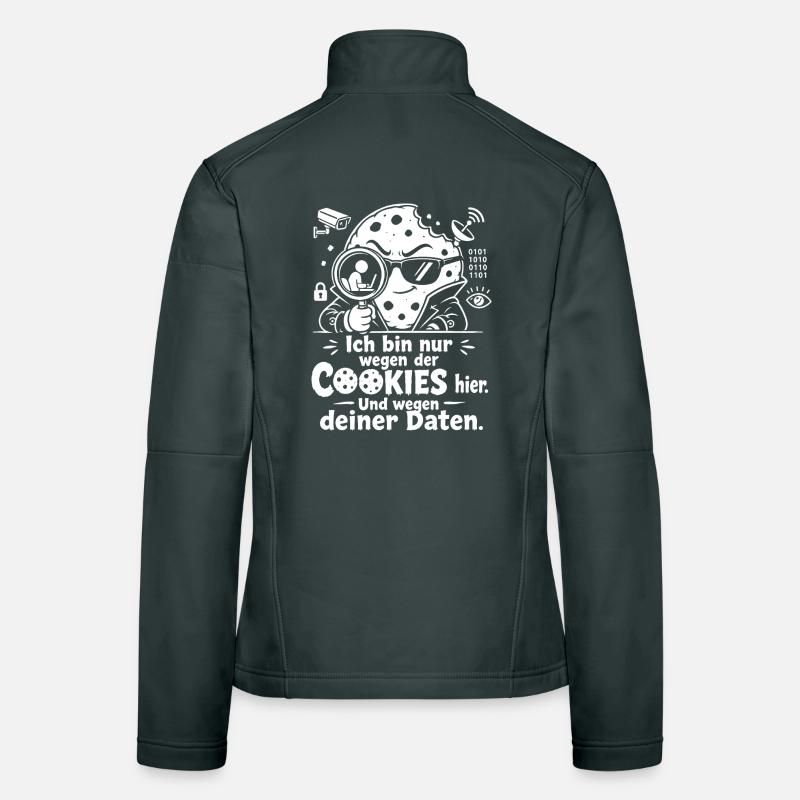 Cookies Daten Überwachung Satire Keks Frauen Softshelljacke