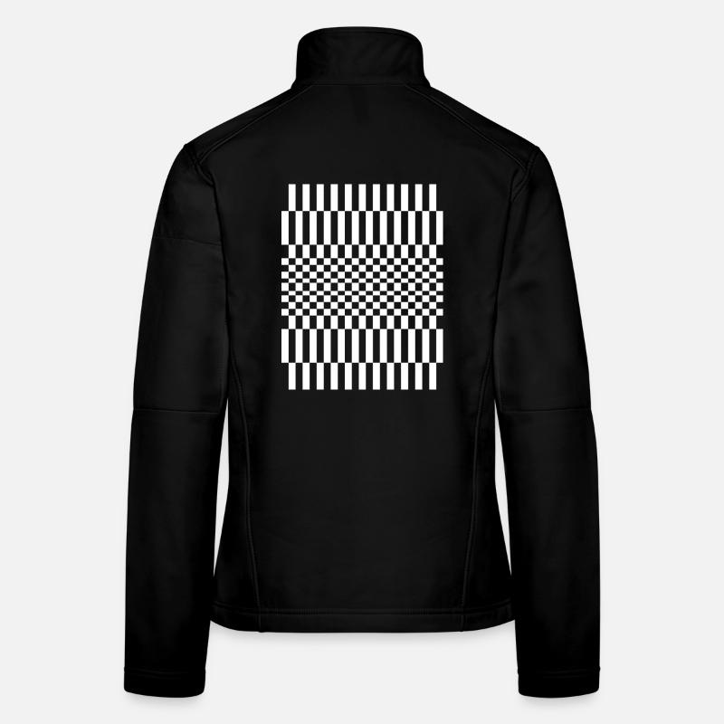 Schachbrettmuster-Design Frauen Softshelljacke
