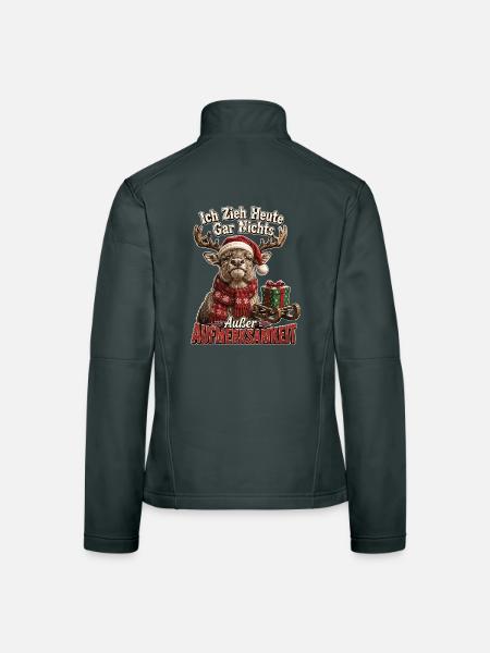 Ich zieh heute gar nichts - Frauen Softshelljacke - Schwarz - Hinten