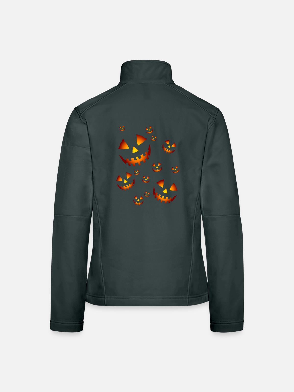 Kürbissen - Frauen Softshelljacke - Schwarz - Hinten