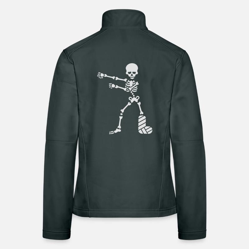 Gebrochenes Bein Gips Skelett floss dance flossing Frauen Softshelljacke