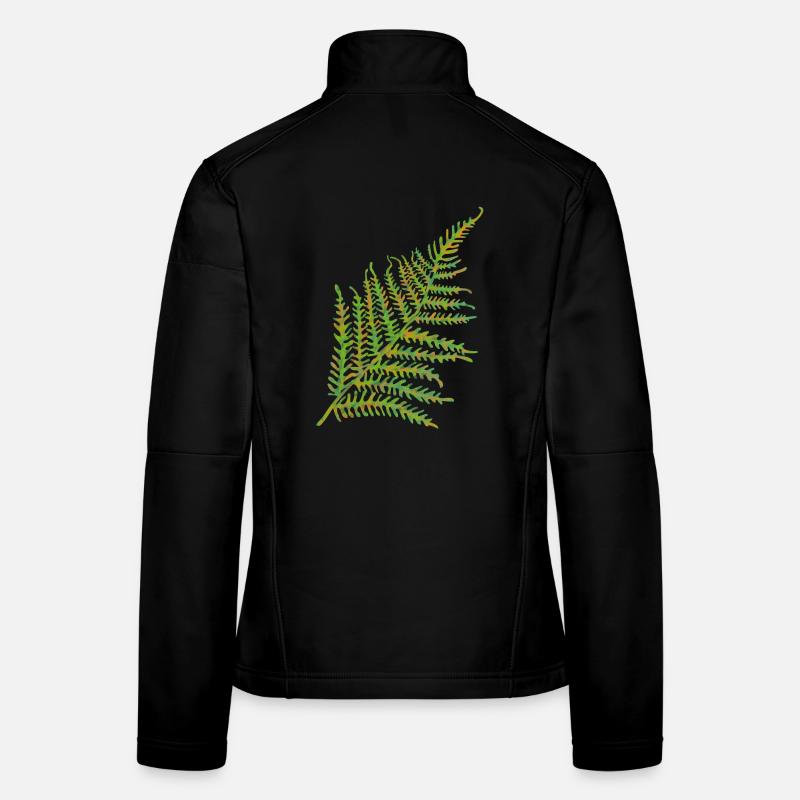 Farnkraut Blatt Motiv - Frauen Softshelljacke - Schwarz