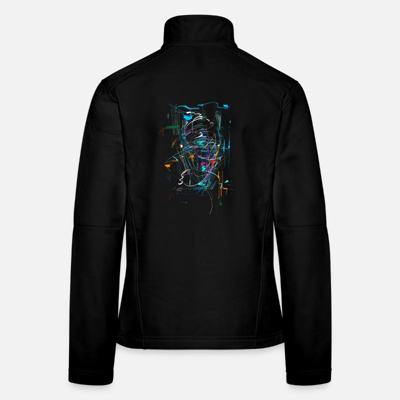 Scifi Hintergrund - ABSTRAKT - Frauen Softshelljacke - Schwarz