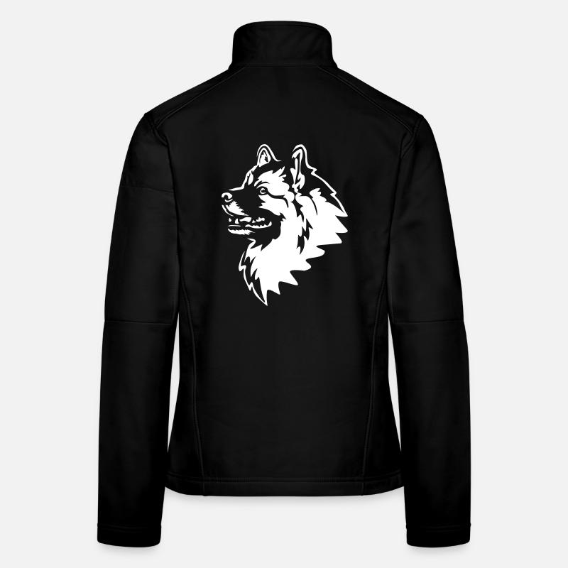 Wolfsspitz Head "Black Edition" Women's Softshell Jacket