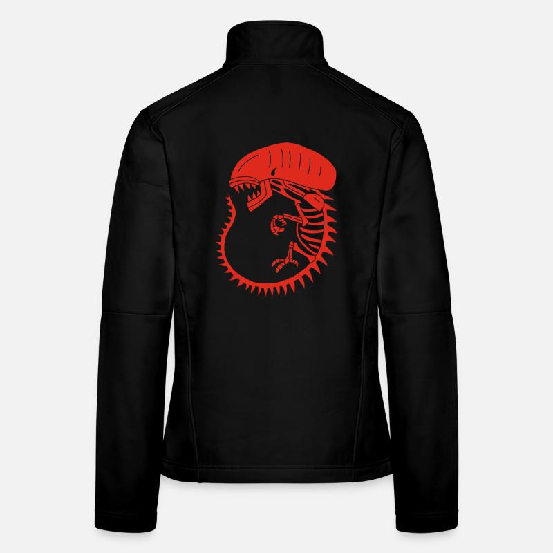 Rotes außerirdisches Monsterskelett Frauen Softshelljacke