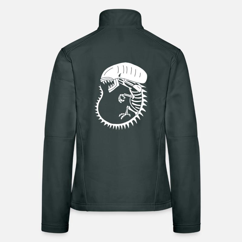 White alien monster skeleton Women's Softshell Jacket