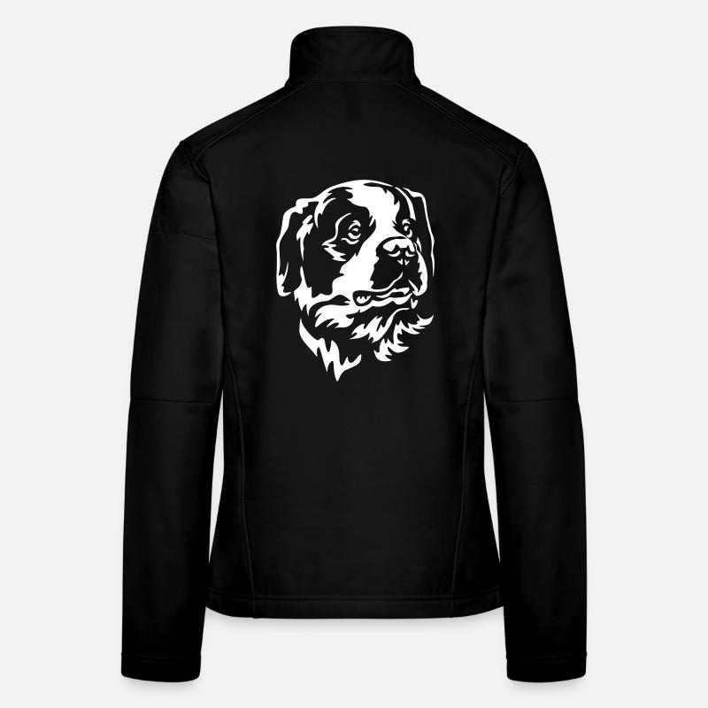Bernhardiner Kopf "Black Edition" Frauen Softshelljacke