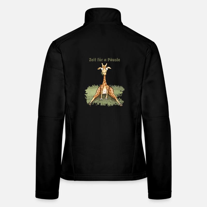 Zeit für a Päusle - Schwäbische Comic Giraffe Frauen Softshelljacke
