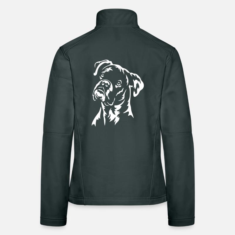 Boxer Kopf "Black Edition" Frauen Softshelljacke
