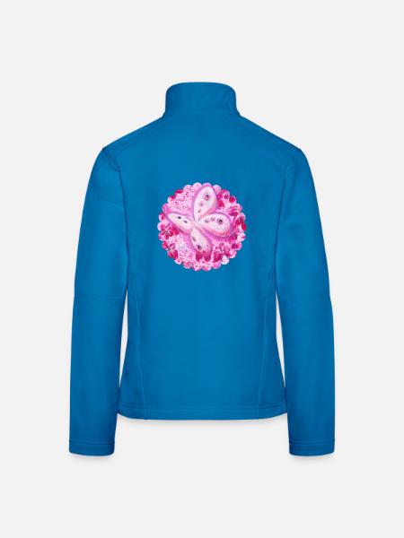 FrühlingsSchmetterlinge - Sonja Ariel von Staden - Frauen Softshelljacke - Schwarz - Hinten