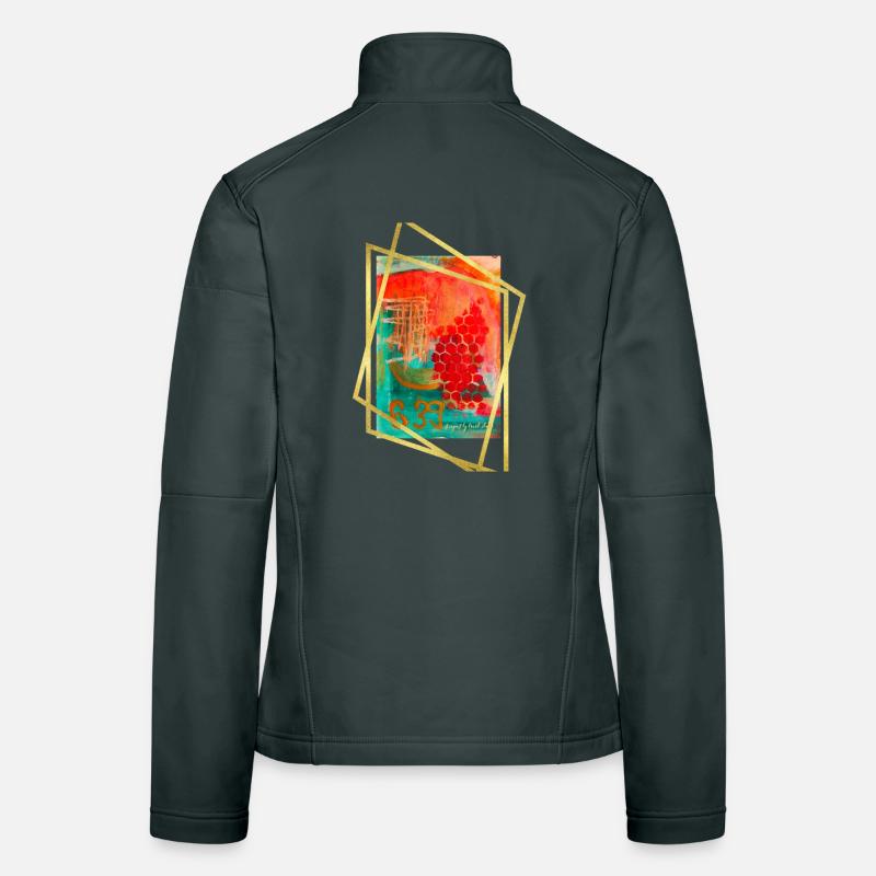 Fusion abstraite avec des hexagones vibrants Veste en tissu softshell Femme