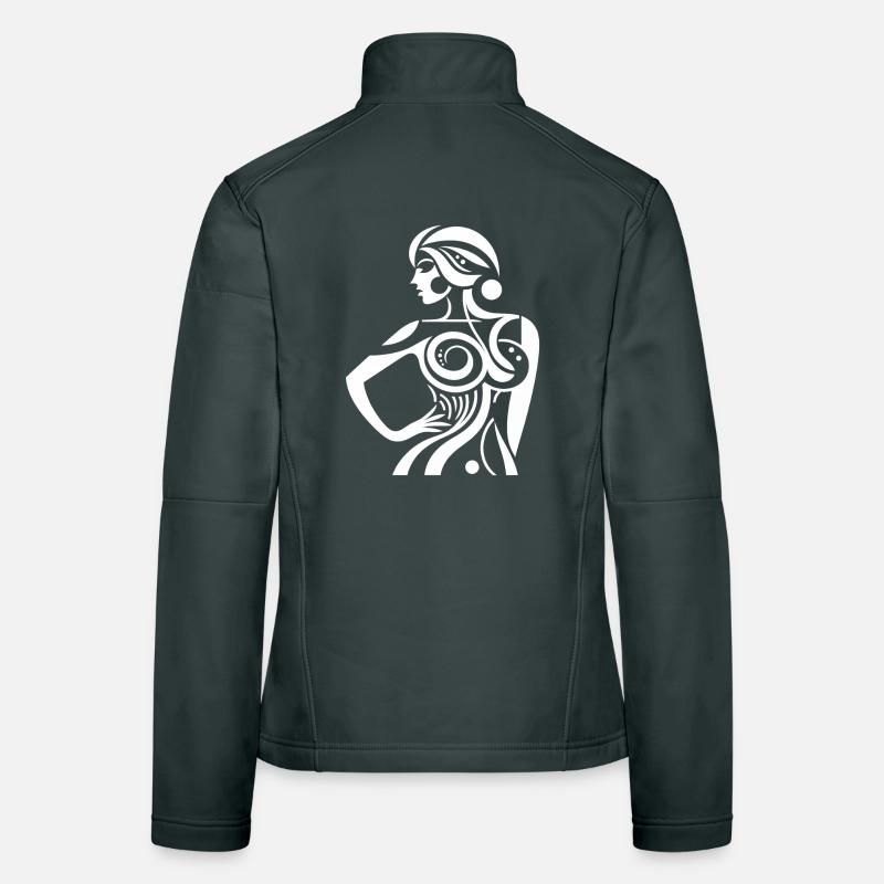 Abstrakte Linienheldin Frauen Softshelljacke