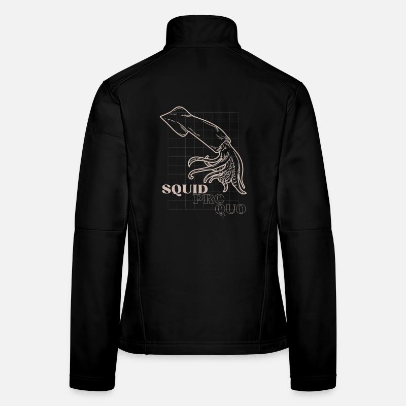 Squid Pro Quo Line Art Grid - Women's Softshell Jacket - black