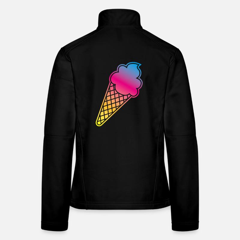 Ice Cream Frame Gradient Colorful Summer Ice Cream Cone Ice Women's Softshell Jacket