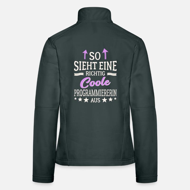 So sieht eine richtig coole Programmiererin aus IT Frauen Softshelljacke
