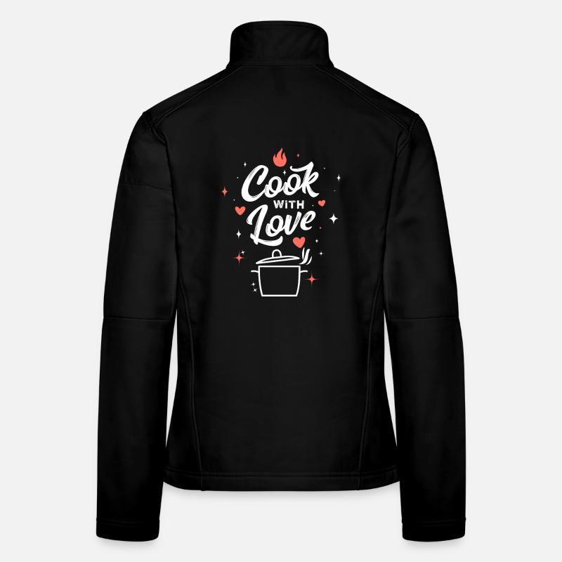 Kochen mit Liebe - Frauen Softshelljacke - Schwarz