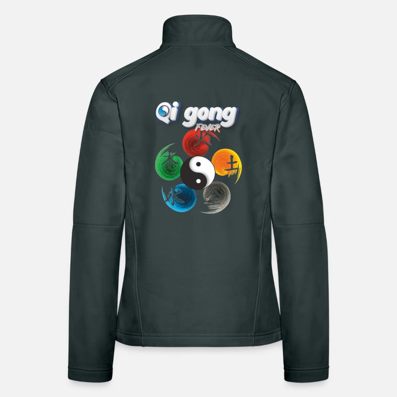 Yin Yang Five Elements Qi Gong Fever Design Women's Softshell Jacket