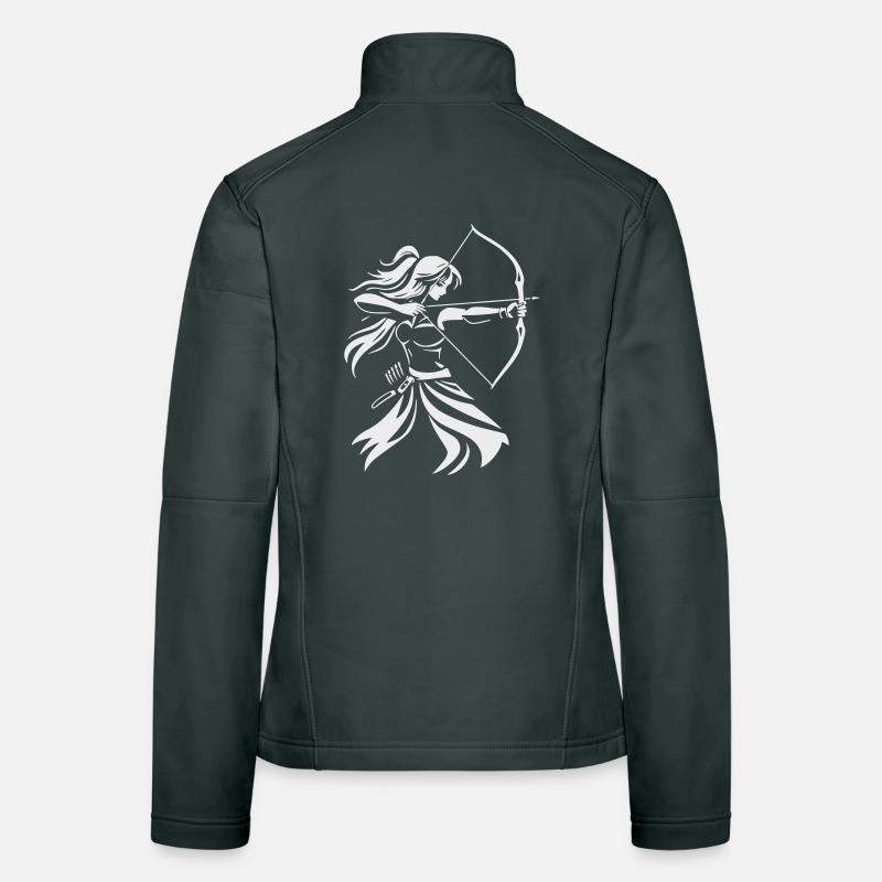 Silhouette d’archer avec arc Veste en tissu softshell Femme