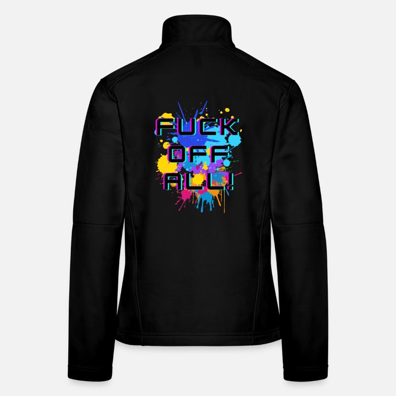 Expressive text with an explosion of color Women's Softshell Jacket