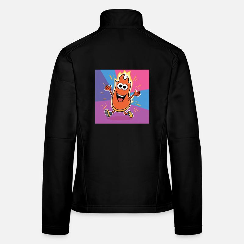 Flame Buddy Run Bright Cartoon - Women's Softshell Jacket - black