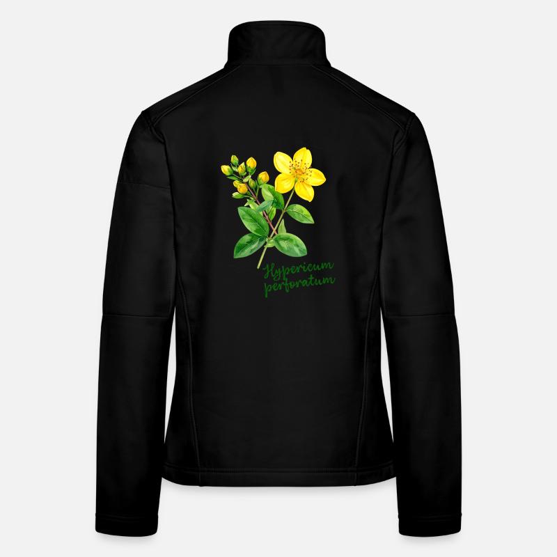 Hypericum perforatum - botanische Illustration Frauen Softshelljacke