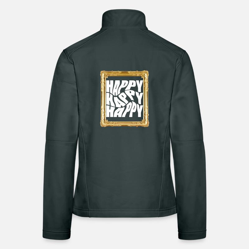 Lettrage rétro joyeux Veste en tissu softshell Femme