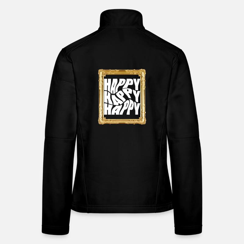 Fröhlicher Retro Schriftzug - Frauen Softshelljacke - Schwarz