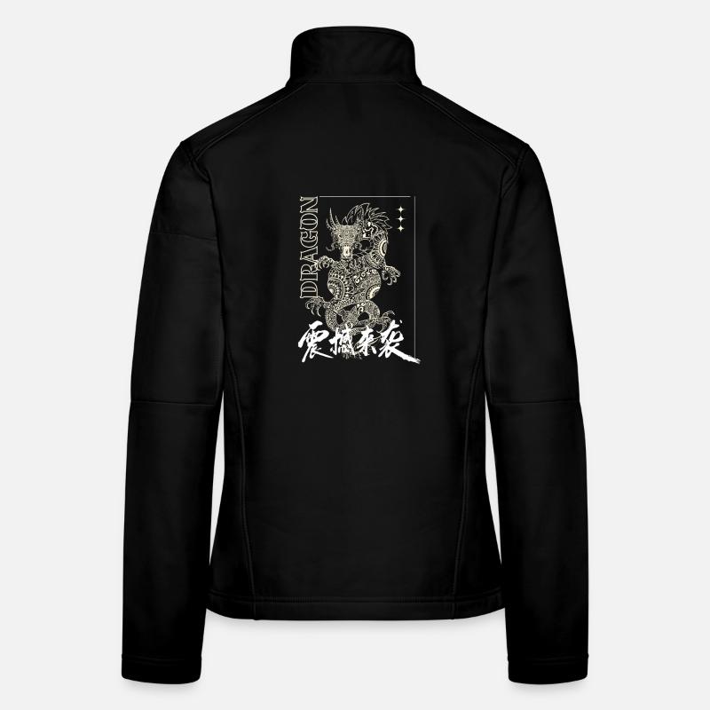 Dragon mystique avec lettrage Veste en tissu softshell Femme