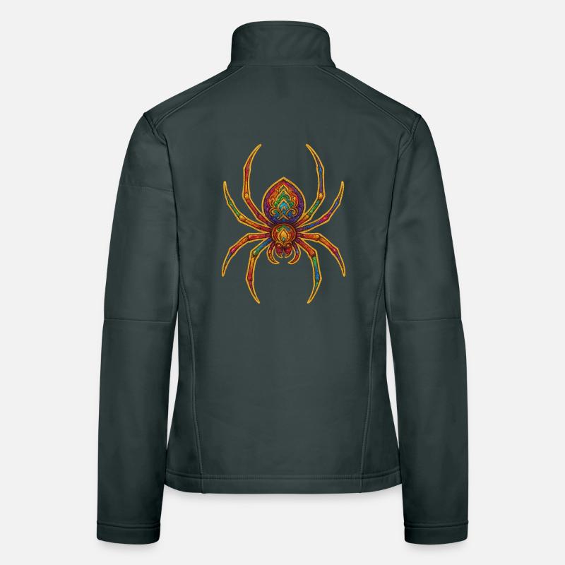 Rainbow Spider Ornament Women's Softshell Jacket