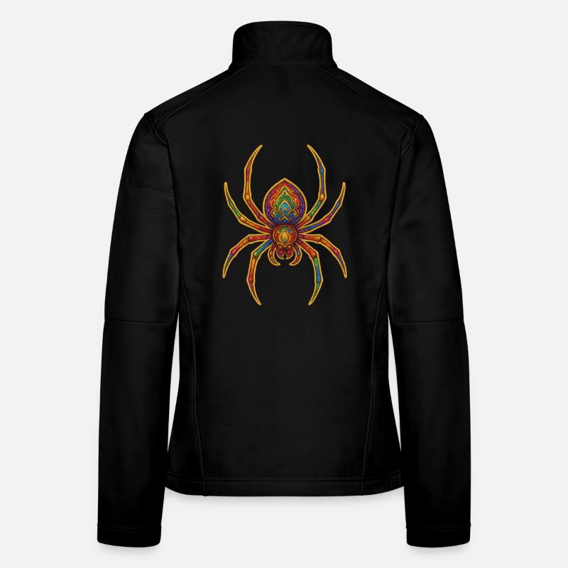 Regenbogen-Spinnenornament - Frauen Softshelljacke - Schwarz