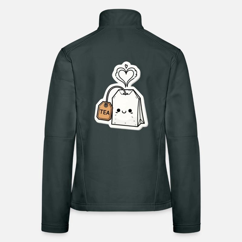 Kawaii Teebeutel mit Herzdampf Frauen Softshelljacke