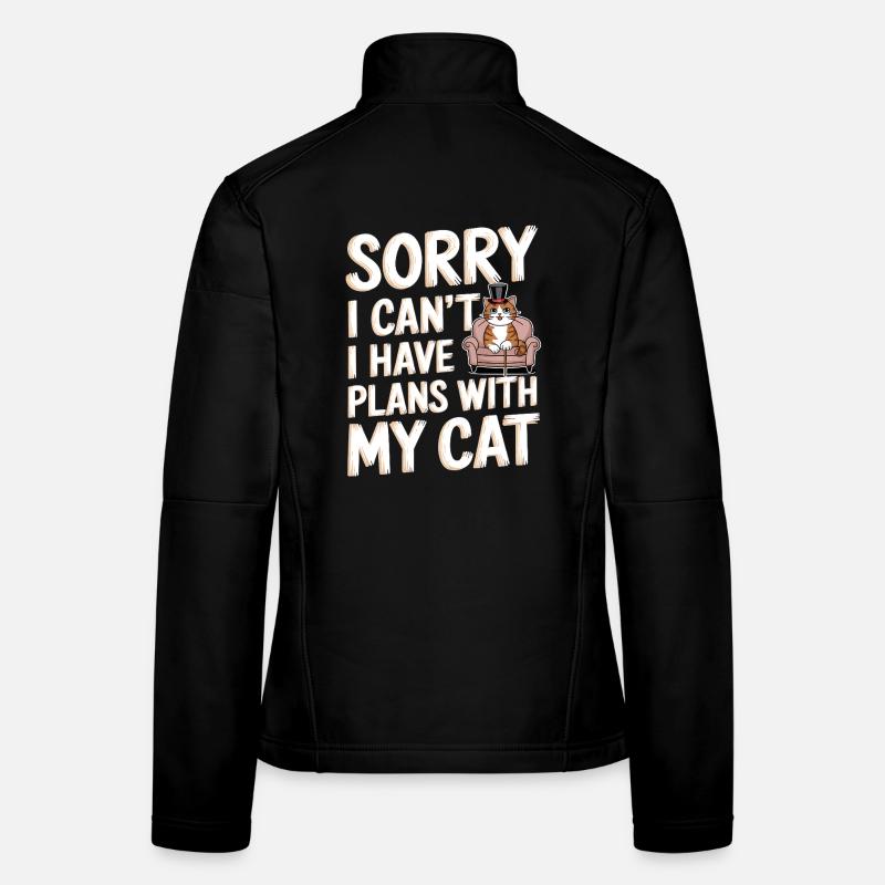 Désolé, je ne peux pas avoir de plans avec mon chat Veste en tissu softshell Femme