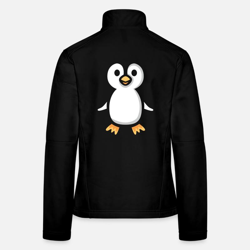 Illustration de pingouin de dessin animé mignon Veste en tissu softshell Femme