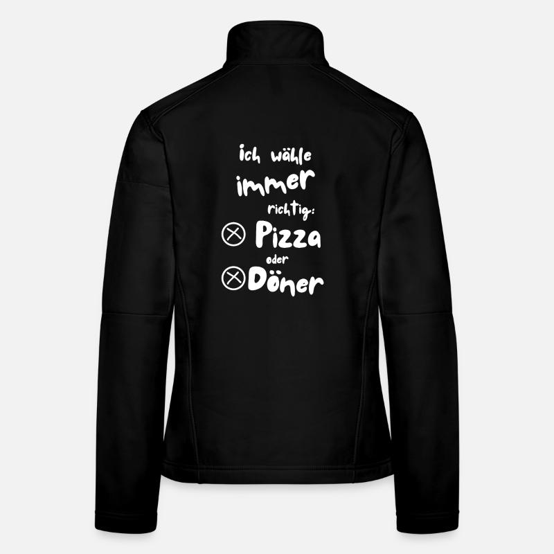 I choose pizza or kebab - Women's Softshell Jacket - black