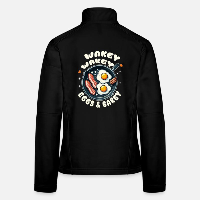 Ei und Speck Wecker in der Pfanne Frauen Softshelljacke