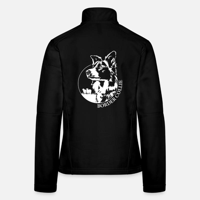 Working Border Collie Portrait Hund Hunde Wilsigns Frauen Softshelljacke