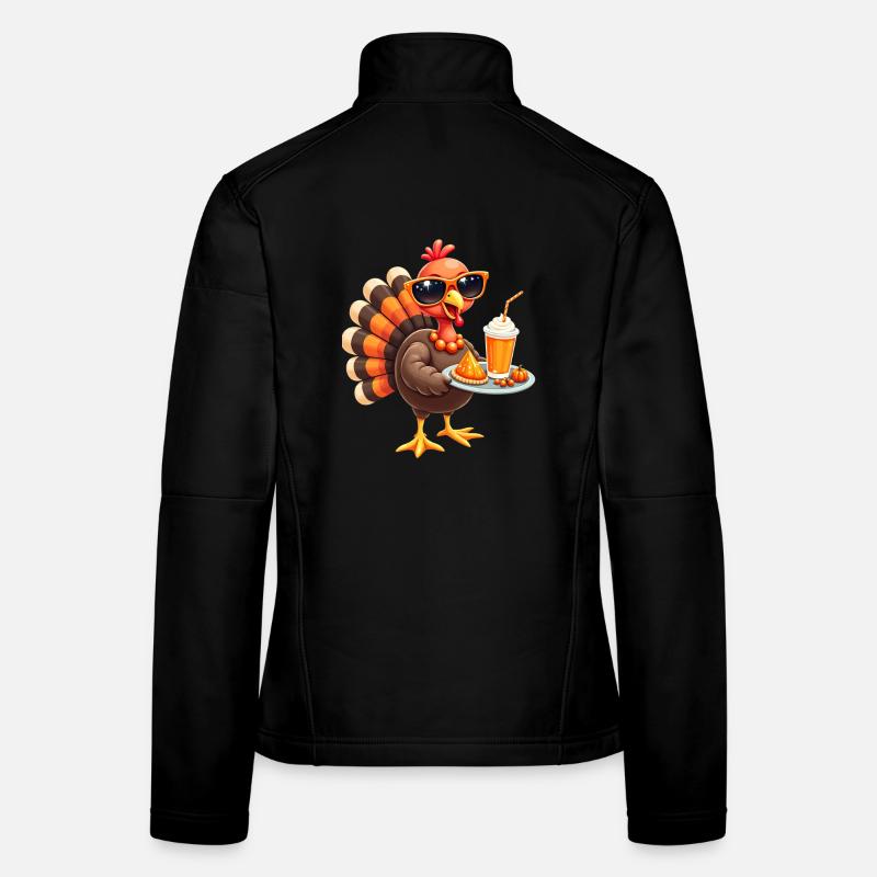 Dinde de Thanksgiving avec lunettes de soleil Veste en tissu softshell Femme